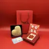 Insignia Corporativa Personalizada Logo Oro Puro 999 Pastel de Corazón Dulce Regalo de Confesión para Novia Lote de Oro Shuibe