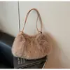 Moda Transfronteriza Versátil para Mujer Otoño 2026 Nuevo Simple Gran Capacidad Textura de Felpa Bolso de Hombro Cruzado para Mujer