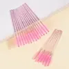 Set de Cepillo Desechable para Pestañas y Peine para Cejas Estilo Tiktok, Mango de Plástico de Cristal Transparente, Herramientas de Belleza Coloridas