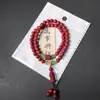 Pulseira Imitação de Cinábrio Estilo Chinês Nova no Atacado, Pulseira Empilhável de Contas Dupla Camada, Popular no Xiaohongshu, Produtos Culturais e Criativos de Templo, Mais Vendidos