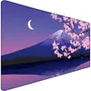 Alfombrilla de ratón grande impermeable estilo japonés Monte Fuji Flor de cerezo Ukiyo-E Paisaje con borde antideslizante para juegos y oficina