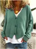 Popular Europeu e Americano Amazon 2026 Transfronteiriço Suéter Solto Desejo Cardigã Tricotado Feminino Ebay Casual Outono e Inverno Algodão