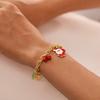 Elemento Navideño Nicho Elegante Papá Noel Pulsera de Acero de Titanio Femenina Campana Árbol de Navidad Pegamento Pulsera de Acero Inoxidable