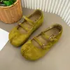 Zapatos retro Mary Jane para mujer con punta partida esmerilada, aumento de altura interna de 5 cm, doble hebilla estilo Birkenstock, zapatos bajos de suela blanda de un solo color