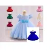Meninas vestido vestido princesa vestido infantil 2024 novo manga curta lantejoulas saia inchada vestido infantil cross-border atacado