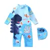 Roupa de Banho Infantil para Meninos, Conjunto de Duas Peças com Calça Longa, Calça de Cinco Pontos, Roupa de Banho com Proteção Solar de Manga Longa, Surf, Roupa de Banho para Crianças Maiores, Estilo Marinho