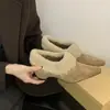 Mocasines de tacón alto con punta para mujer, para otoño e invierno, con forro de felpa, diseño retro de bosque y tacón oculto