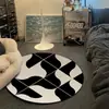 Dormitorio Minimalista en Blanco y Negro para Niños Alfombra Negra 8 Esterilla Antideslizante para Piso 8 Sala de Estar en Casa Foto Ins Cama de Dormitorio
