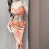 Biquíni Três Peças Estilo Dopamina da Tailândia Sexy Sem Alças Moda Praia de Férias para Mulheres