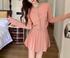 Yujie traje saia estilo familiar feminino vestido de outono com um conjunto de saia plissada estilo deusa temperamento estilo Chanel conjunto de duas peças