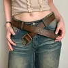 Cinto Yk Americano Retrô em Relevo para Mulheres, Design de Nicho, Único e Versátil, Adequado para Jeans e Saias, Acessório da Moda