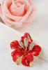 Versão coreana de rosa strass broche flor vermelha corpete acessórios de vestuário tulipa pino ponto atacado