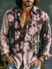 Camisa de Manga Larga Casual con Estampado Floral Artístico de Nuevo Estilo Transfronteriza con Impresión Digital 3D, Hecha a Medida, Pedido Mínimo Una Pieza