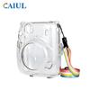 Para cloff instax mini11 estojo de armazenamento transparente câmera cristal capa protetora capa protetora com corda