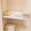 Estante de almacenamiento expandible sin taladro para armario, divisor multifuncional para ropa y bolsos dentro del gabinete