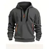 Sudadera con capucha para hombre transfronteriza, estilo ropa de trabajo, jersey multibolsillos, top deportivo casual, chaqueta de manga larga de color liso