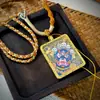 Conjunto de Producto TerminadoThangka Nepalesa Hotong Tíbet con Artesanía Pesada Dorada Doble Cara Concha 4*5