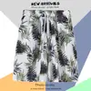 Pantalones de Playa para Hombre de Secado Rápido con Flores Vacaciones en la Costa Pantalones Cortos Sueltos Talla Grande de Cinco Puntos Pintura al Óleo Casual Bañador