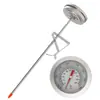 Termômetro de Alimentos em Aço Inoxidável para Medição de Temperatura do Óleo de Fritura para Batatas Fritas Uso na Cozinha com Clipe Escala Precisa em Celsius e Fahrenheit Ideal para Restaurantes e Barracas de Comida