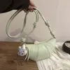 Bolsa Croissant de Ombro Único com Design de Nicho Estilo Ins e Toque de Luxo, Bolsa Dumpling em Couro Oleado e Encerado, Nova Bolsa Transversal Versátil 2026