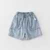 Traje de Verão com Manga Curta para Bebê Menino 2026 0-3 Anos Crianças Jeans de Verão Estilo Desenho Animado Novo Produto Atacado
