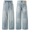 Muxi Ropa 2026 Otoño Vintage Desgastado Versátil Pantalones de Pierna Recta Jeans Básicos de Pierna Ancha Estilo Urbano