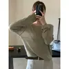 Suéter de punto con cuello redondo y textura de manga larga estilo francés para mujer, nuevo modelo principios de otoño 2026, top holgado adelgazante y versátil
