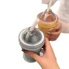 Taza plegable portátil para bolas de hielo, molde creativo de silicona de grado alimenticio para taza de hielo con popote integrado, conveniente para salidas de verano