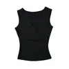 Top de tirantes ajustado sin mangas con cuello en V cruzado de moda para mujer, camisa básica versátil para principios de otoño que estiliza la cintura