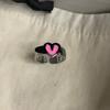 Anillo abierto de esmalte de moda de diseño nicho para niña, anillo retro de alta calidad personalizado negro rosa