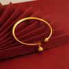 Pulsera de bronce chapada en oro antigua Flor de Loto Flor de Loto Flor de Loto Dama pulsera de herencia feliz de dos generaciones pulsera Flor de Loto Flor de Loto pulsera de belleza joyería al por mayor