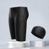 Traje de baño para hombre imitación piel de tiburón set gorro de natación competición pantalones de cinco puntos traje de baño impermeable traje de baño de secado rápido venta al por mayor