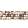 Cuentas redondas de ágata de bambú esmerilado, accesorios de pulsera para bricolaje, cuentas semiacabadas, venta al por mayor, directas de fábrica