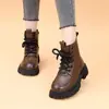 Botines retro estilo británico Martin para mujer, nueva colección otoño/invierno 2026, botines cortos con suelas gruesas, forro de felpa y extra cálidos para el invierno