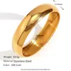 Pulsera de Anillo Geométrico Redondo Liso Popular en Europa y América Chapada en Oro de 18K Pulsera de Acero de Titanio que No se Desvanece Joyería al por Mayor