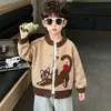 Cárdigan de Gato Pequeño de Dibujos Animados Estilo Primavera y Otoño para Niños 2026 Nuevo Otoño Estilo Coreano Moderno Fresco Elegante Chaqueta de Punto para Niño Pequeño