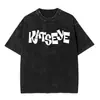Camiseta de Algodão Lavado Katseye da Moda para Homens e Mulheres, Manga Curta de Verão Gola Redonda Camiseta de Algodão Solta Streetwear