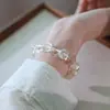 """Nube de Hielo""" Nuevo Estilo Chino Natural Alto Blanco Hielo Blanco Aise Pulsera de Cristal Pulsera de Cristal Fantasma Blanco que Sopla Riqueza Regalo para Niñas"""
