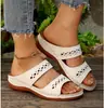 Sandalias clásicas nuevas de suela gruesa para mujer de Amazon, estilo transfronterizo, pantuflas de plataforma, verde primavera y azul