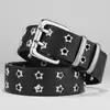 Cinturón Decorativo Caliente Cortado Estilo Retro Punk Femenino Subcultura Estrella Agujeros Dobles Jeans Cinturón Y2K Femenino