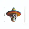 Nuevo Colgante de Sombrero de Calavera Acrílico Decoración de Halloween para el Hogar Mochila Espejo Retrovisor Coche Dibujos Animados Transfronterizo