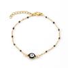 Pulsera de Acero Inoxidable Roja con Ojo Turco Maligno Europeo y Americano para Mujer, Pulsera Redonda con Ojo Maligno de Acero de Titanio 18K