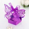 Ponto de Interesse de Casamento Transfronteiriço Caixa Dourada a Laser Vazada para Doces de Casamento Caixa de Papel com Embalagem de Borboleta para Festa de Aniversário Pronta para Venda