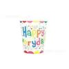 Platos de Papel Desechables Impresos a Color Transfronterizos Tema Fiesta de Cumpleaños Decoraciones para Fiesta de Cumpleaños Juego de Vajilla Pastel