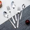 Juego de Cubiertos de Exportación Personalizado Acero Inoxidable Cuchillo, Tenedor y Cuchara para Comida Occidental Cuchara de Mango Largo para Mezclar Cuchara para Café Nido de Pájaro Tenedor para Fruta