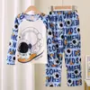Pijamas para niñas, primavera y otoño, manga larga, para niño, finos, medianos y grandes, para niña, princesa, ropa de casa, traje de verano para niño