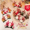 Pinza para el Cabello de Reno Navideño para Mujer Pinza para el Cabello de Fiesta Festiva Accesorio para el Peinado Accesorios de Disfraz Cosplay Lindo Doble Pinza Accesorios para el Cabello