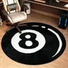 Alfombra Redonda Afelpada con Borlas, Expresión Linda en Blanco y Negro, Antideslizante y Resistente a las Manchas, Manta para Mesita de Noche de Dormitorio, Manta Frontal para Espejo, Felpudo