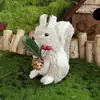Nuevo Conejo de 13 cm del Fabricante Atracción Turística Transfronteriza Conejo Tejido de Paja de Junco Adorno Navideño Artesanía Tradicional Hecha a Mano Regalo