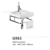 Lavabo cuadrado colgante de cerámica de 18 pulgadas con soporte lavabo fábrica al por mayor Sudamérica Sudeste Asiático lavabo apartamento lavabo